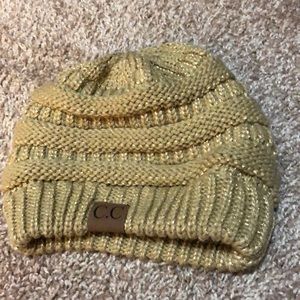 C.C gold glitter beanie
